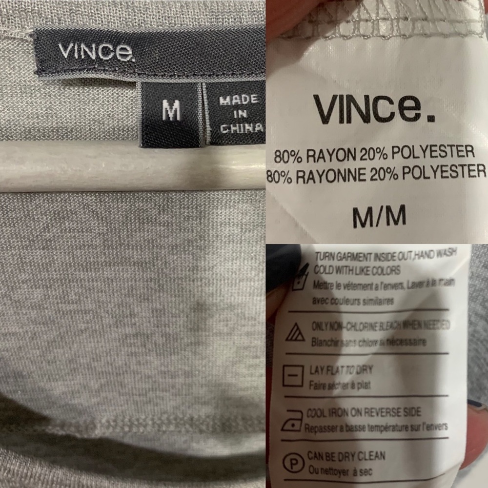 Vince Knit Top Lightweight Sz M Gray - Picture 6 of 10